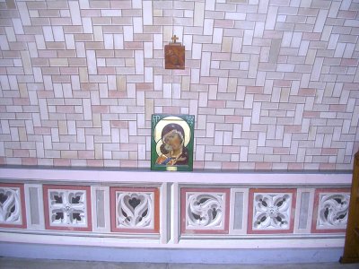 Italian Chapel Painted Tile and Relief.
